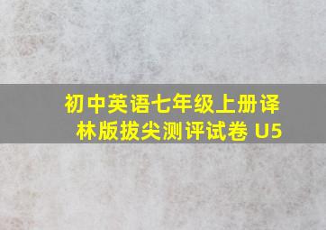 初中英语七年级上册译林版拔尖测评试卷 U5